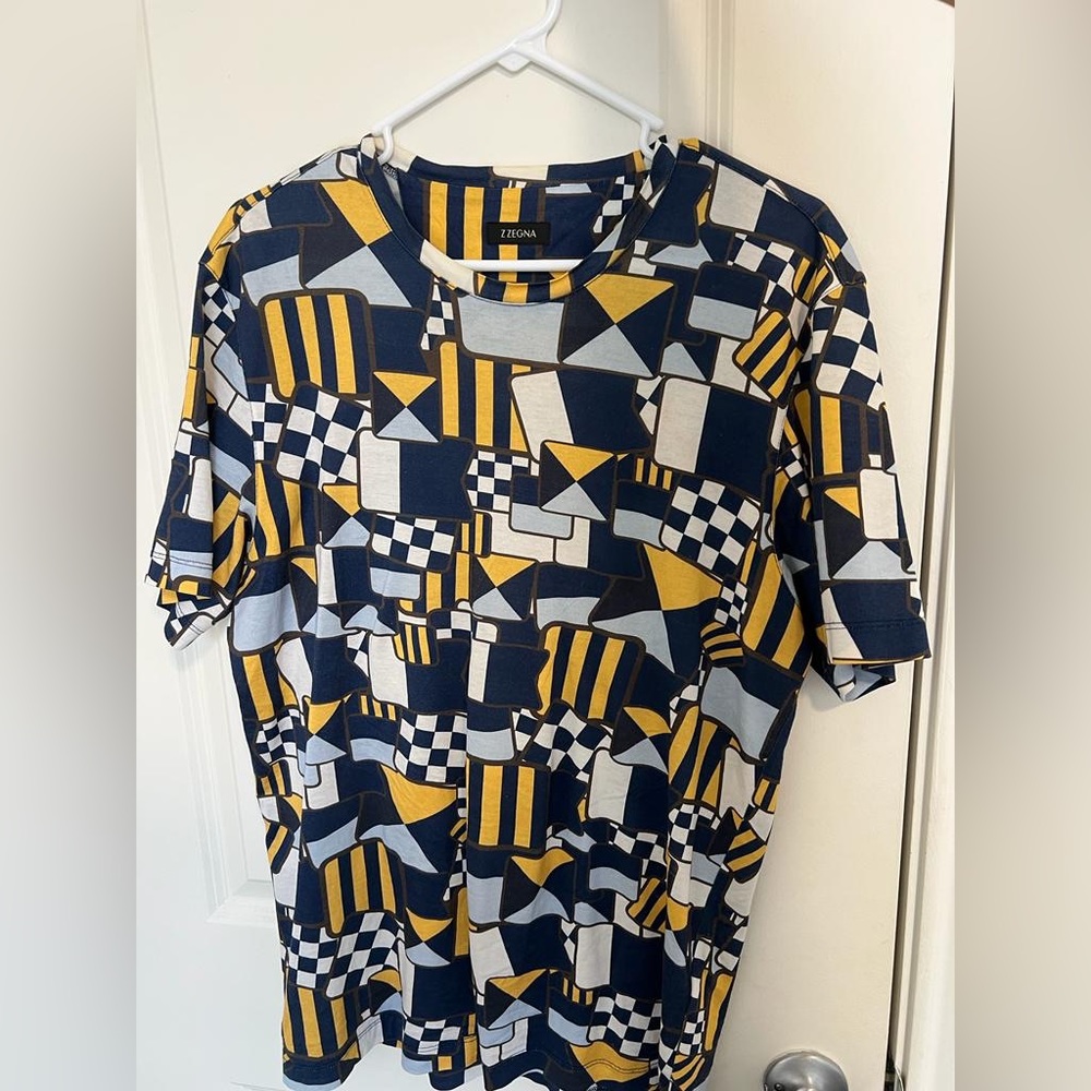 Z Zegna Men’s Geometric Tee, Medium